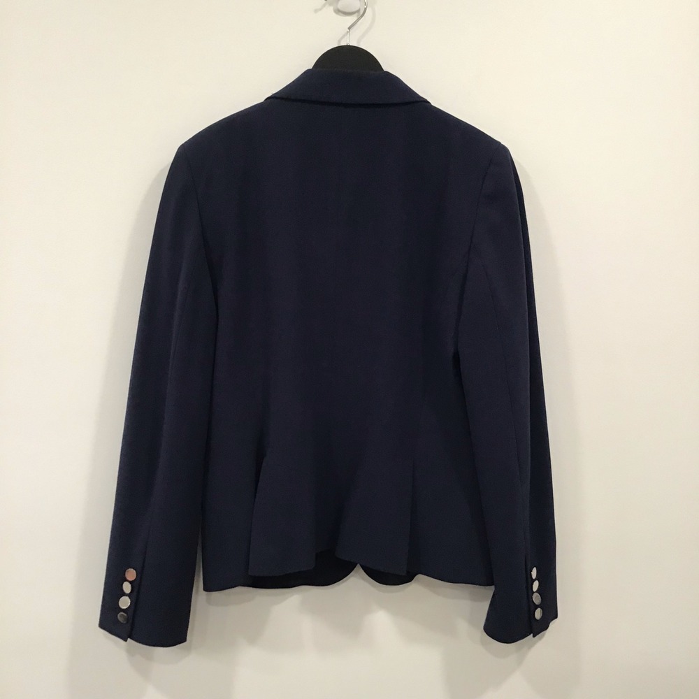 Tahari Blazer Womens Size M Navy Blue Tailored 3-Button Professional Jacket - Picture 5 of 14